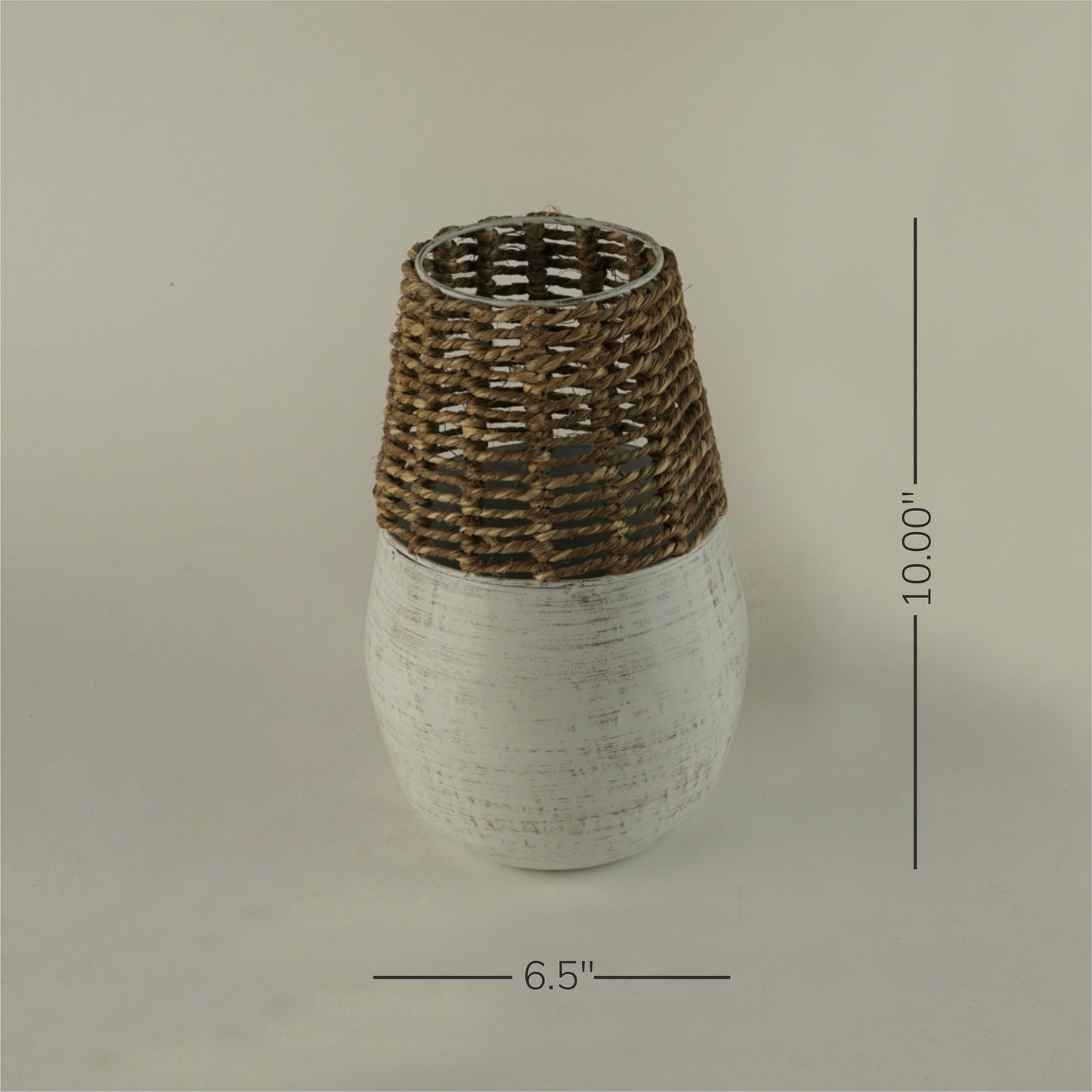 White Bohemian Vase- Small