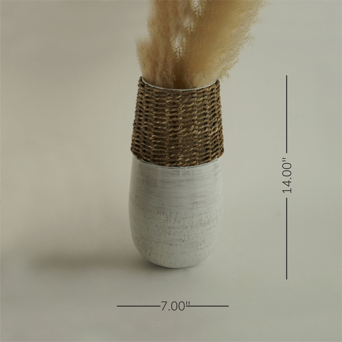 White Bohemian Vase- Large