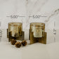 Set of 2 Tea-Light Hurricane (Gold)