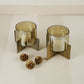 Set of 2 Tea-Light Hurricane (Gold)