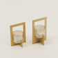 Set of 2 Tea-Light Hurricane with Handle (Gold)