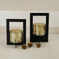 Set of 2 Tea-Light Hurricane with Handle(Black)