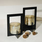 Set of 2 Tea-Light Hurricane with Handle(Black)