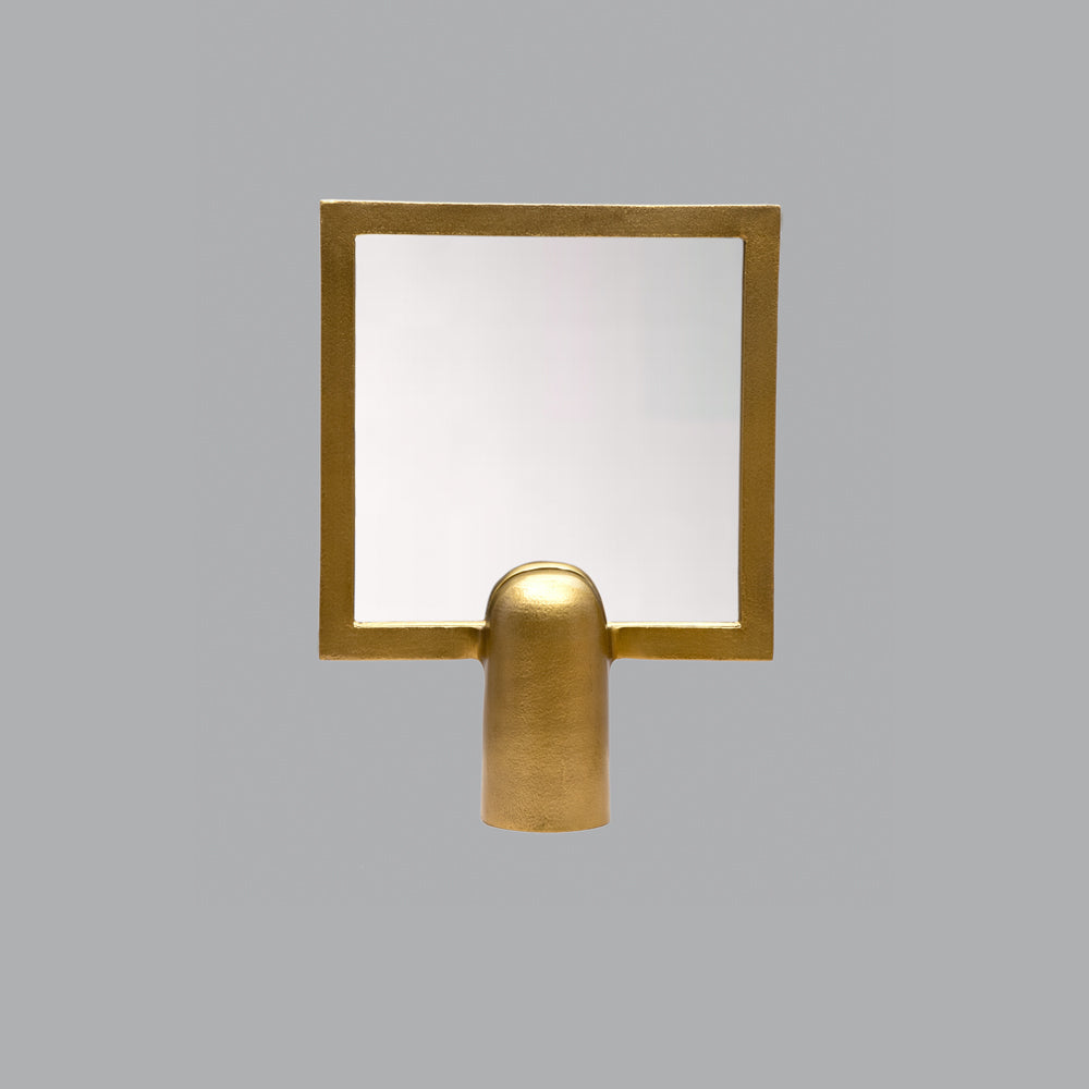 Pedestal Square Mirror (Gold)