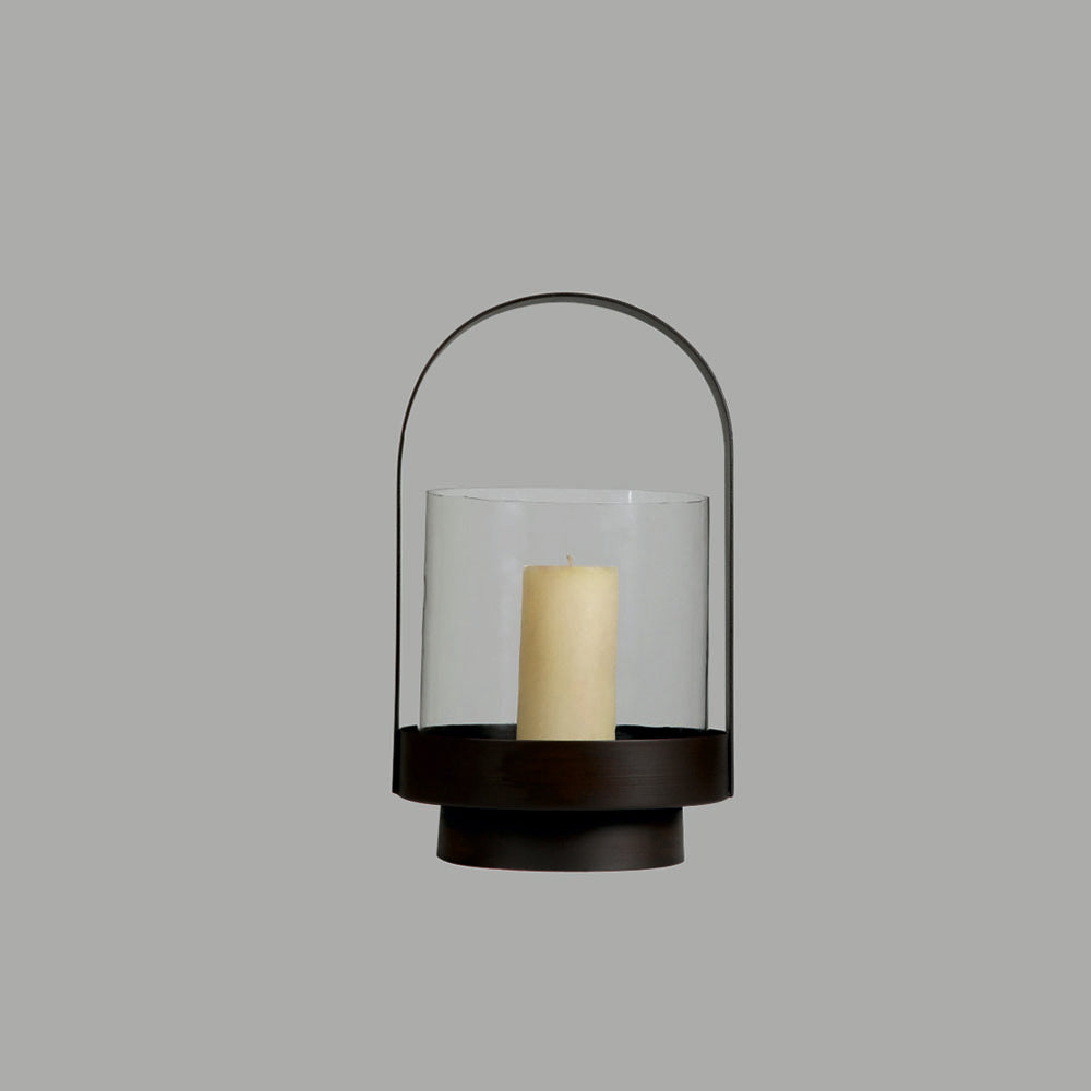 Metal & Glass Lantern (Brown)