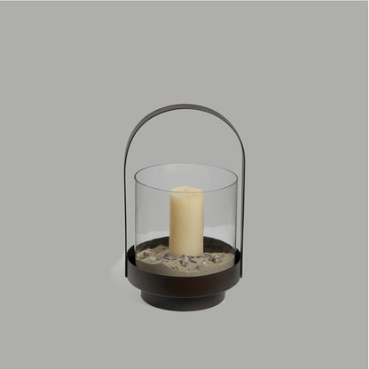 Metal & Glass Lantern (Brown)