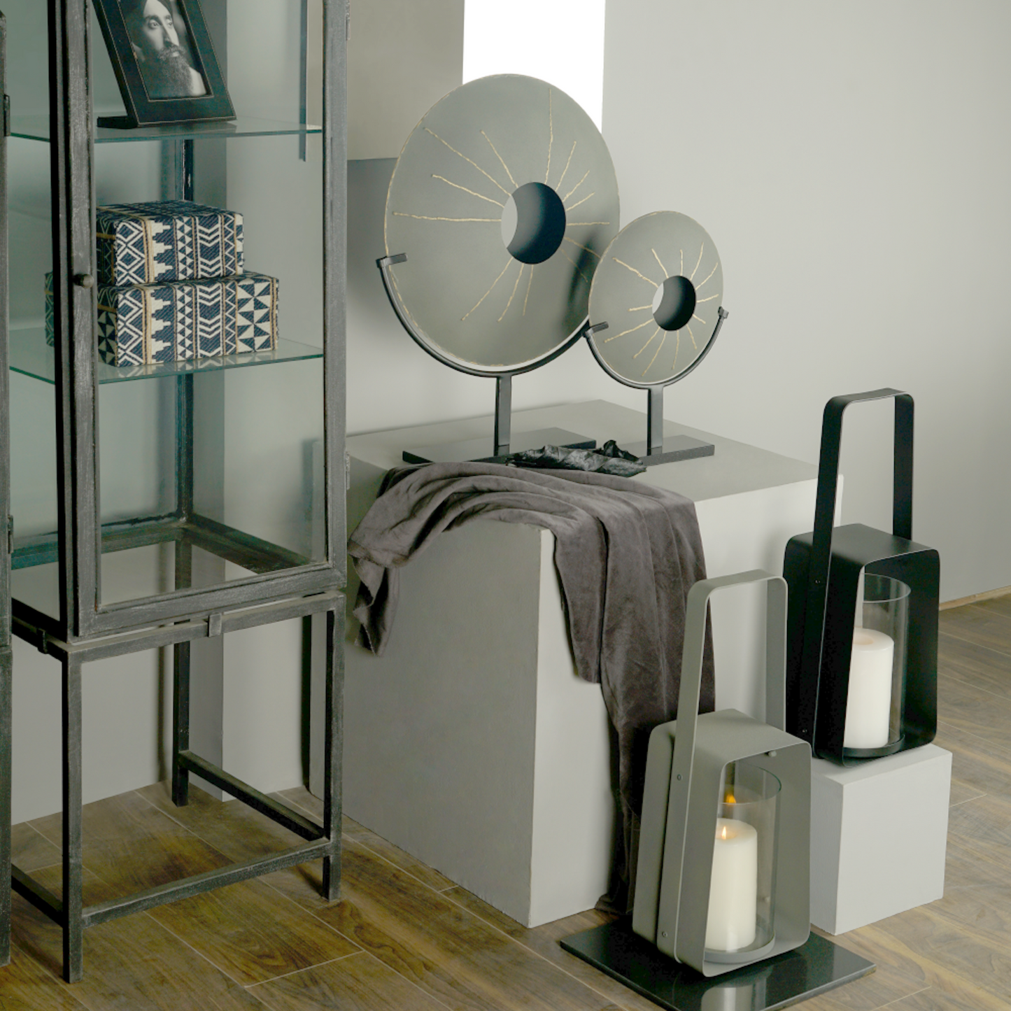 Tall Handle Lantern (Grey)