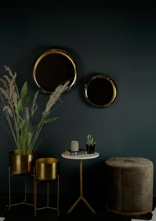 Round Nested Mirrors - Set Of 2
