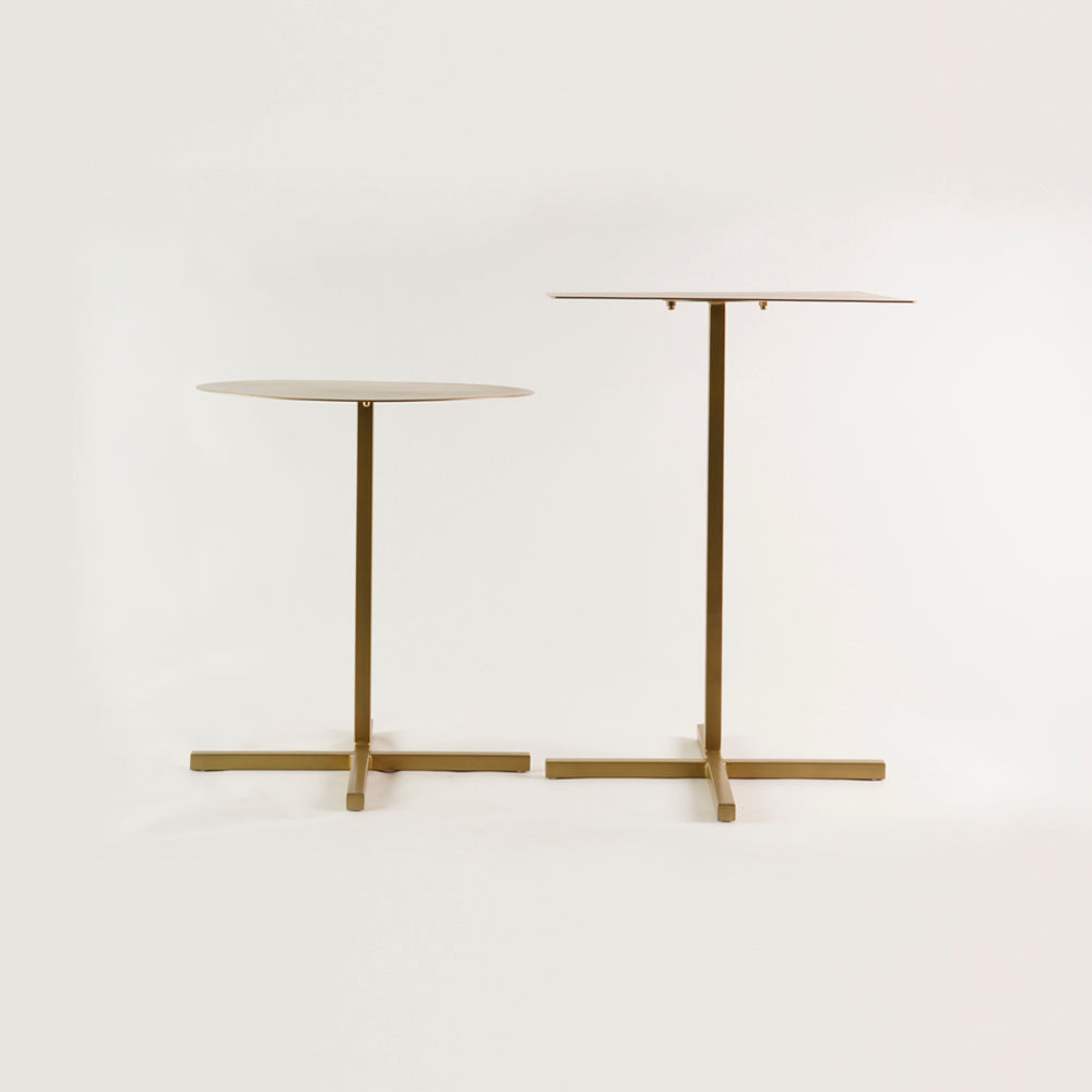 Set Of 2 Accent Tables (Gold)