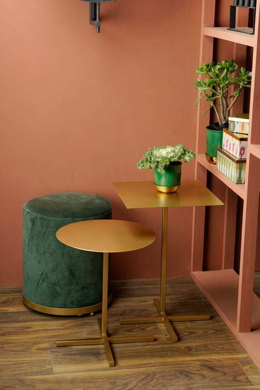 Set Of 2 Accent Tables (Gold)