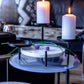 Two Round Accent Tables (Blue)