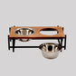 Pet Bowls W/Wooden Top